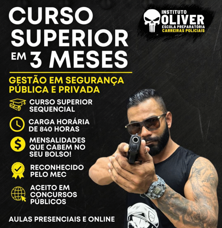 Curso Superior Sequencial de Gestão em Segurança Pública e Privada em 3 meses EAD – Instituto Óliver