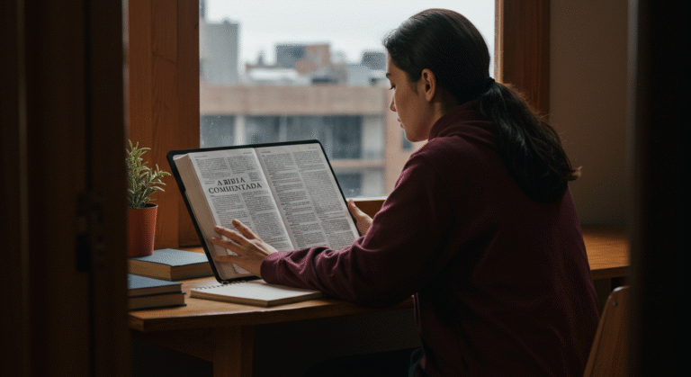 A Bíblia Comentada com Rodrigo Silva é uma plataforma de estudo bíblico online que oferece aulas semanais, materiais para download, cursos complementares e acesso via aplicativo, ideal para quem busca aprofundamento teológico com base em arqueologia e história bíblica.
