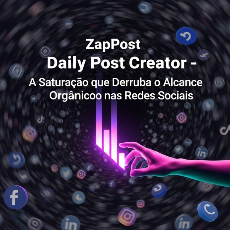 ZapPost Criador de Posts Diários – A Saturação que Derruba o Alcance Orgânico