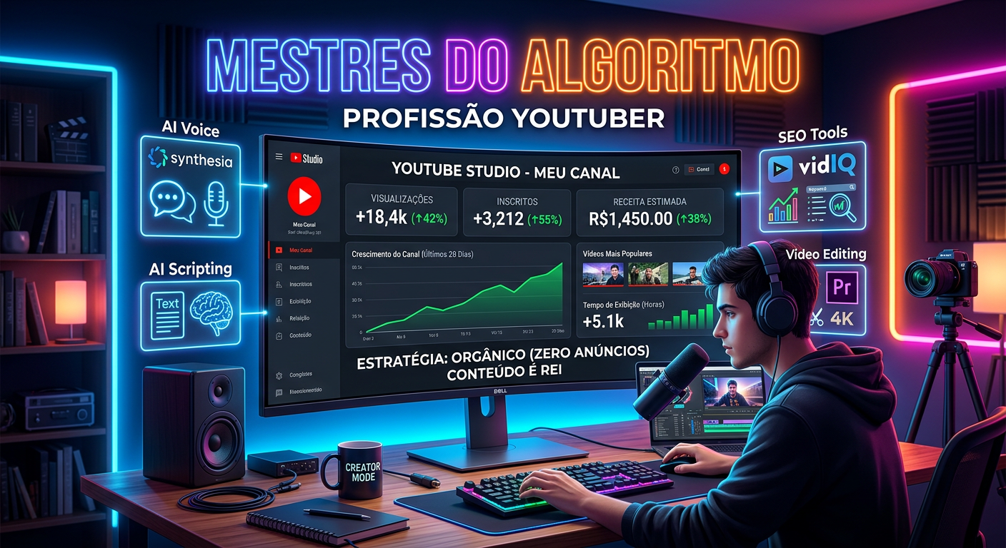 Mestres do Algoritmo: Profissão Youtuber – Estratégia de crescimento no YouTube com zero investimento em anúncios