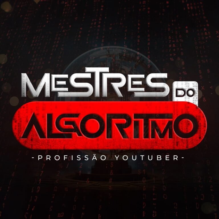 Ilustração de criação de canais YouTube dark com IA e algoritmo, aluno trabalhando em computador com ferramentas de monetização e automação