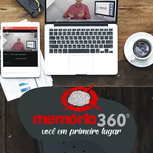 Ilustração de técnicas de memorização e metaleitura com cérebro neural, livro aberto, linhas de velocidade e símbolos de foco